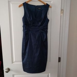 Navy Knee Length Cocktail Dress